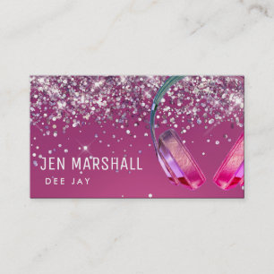Tarjeta De Visita Auriculares púrpura DJ