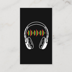 Tarjeta De Visita Auriculares Reggae Music Lover Rastafari Jamaica