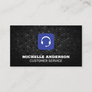 Tarjeta De Visita Auriculares Rep de Servicio al Cliente   Geométric