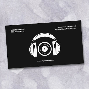 Tarjeta De Visita Auriculares y vinilo - Música de DJ