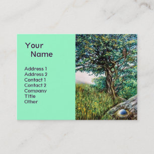 Tarjeta De Visita AURORA / ÁRBOL MÁGICO, verde, azul