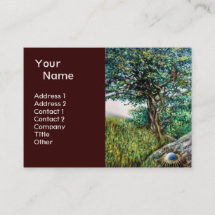 Tarjeta De Visita AURORA / ÁRBOL MÁGICO, verde, azul