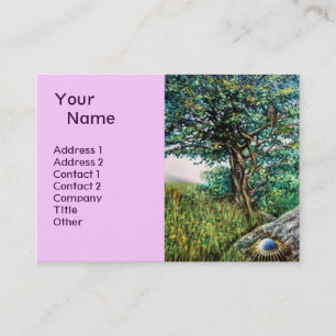 Tarjeta De Visita AURORA / ÁRBOL MÁGICO, verde, rosa azul