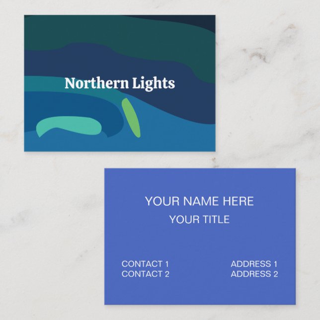 Tarjeta De Visita Aurora Boreal Luces del Norte (Anverso / Reverso)