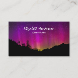 Tarjeta De Visita Aurora Borealis Starry Night Sky