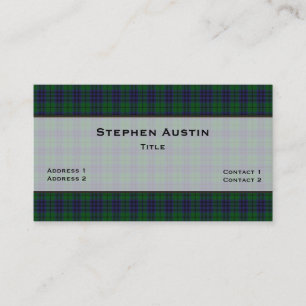 Tarjeta De Visita Austin Tartan Plaid Personalizado