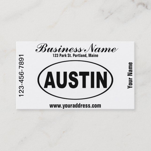 Tarjeta De Visita Austin Tejas (Anverso)