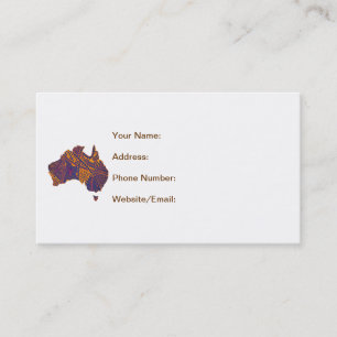 Tarjeta De Visita Australia Mapa de Doodle Naranja Purple