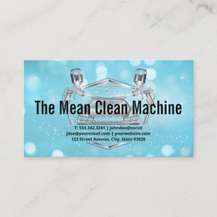 Tarjeta De Visita Aut Spray Car Wash Servicios de limpieza