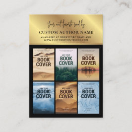 Tarjeta De Visita Author Book Series Photo Collage Black & Gold