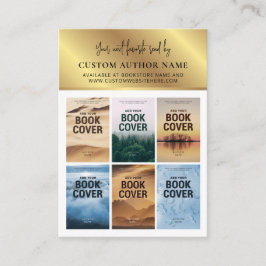 Tarjeta De Visita Author Book Series Photo Collage White & Gold