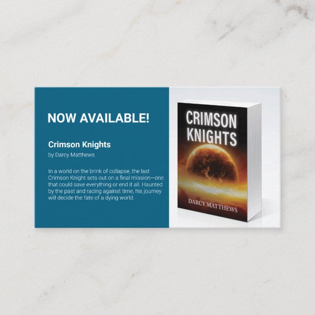 Tarjeta De Visita Author Promotional Book Marketing Photo (Anverso)