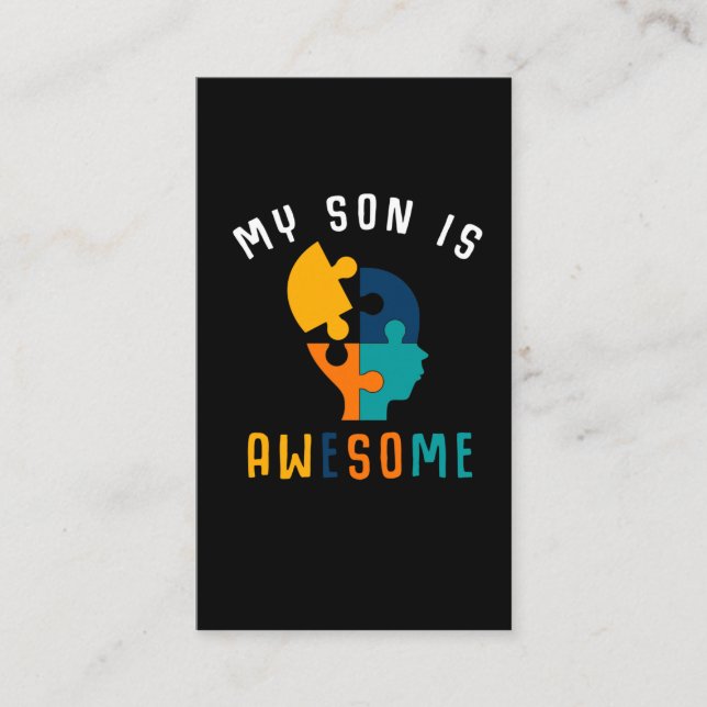 Tarjeta De Visita Autism Awareness Boys Autistic Son (Anverso)