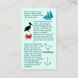 Tarjeta De Visita Autism Get Together Chica Business Card