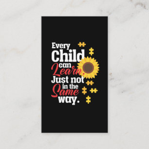 Tarjeta De Visita Autism Sunflower Profesor de Educación Especial
