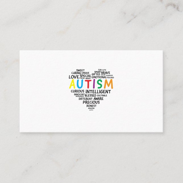 Tarjeta De Visita Autismo Camisetas de conciencia - Autism Hearrt Sh (Anverso)