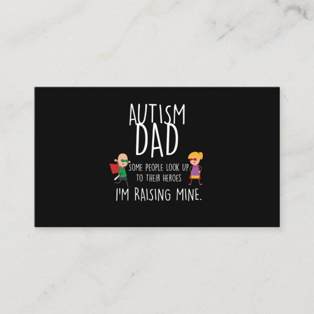 Tarjeta De Visita Autismo masculino papá estoy creando conciencia so (Anverso)