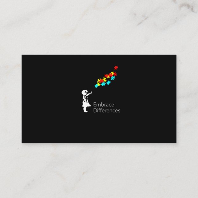 Tarjeta De Visita Autismo Rompecabezas Pieza Camiseta Conciencia aut (Anverso)