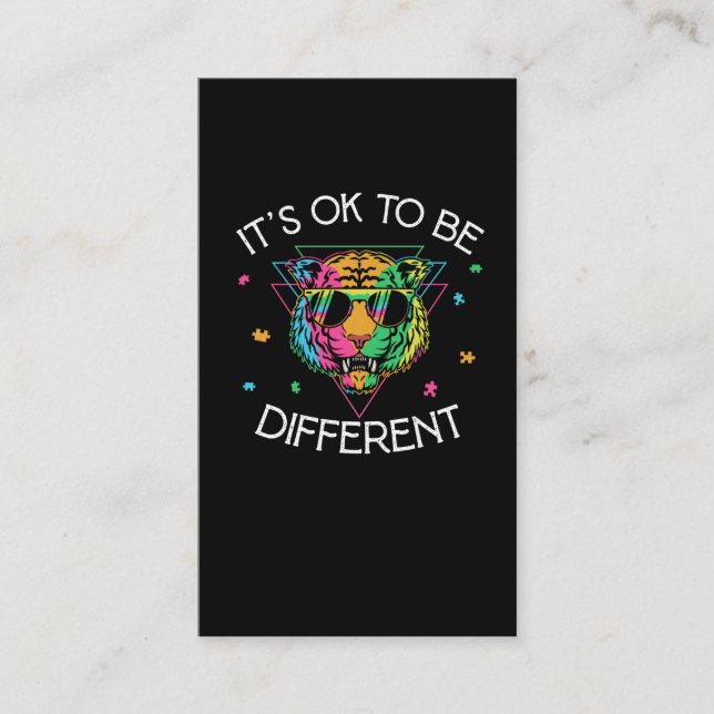 Tarjeta De Visita Autismo Sensibilización Chicas Tigre niños autista (Anverso)