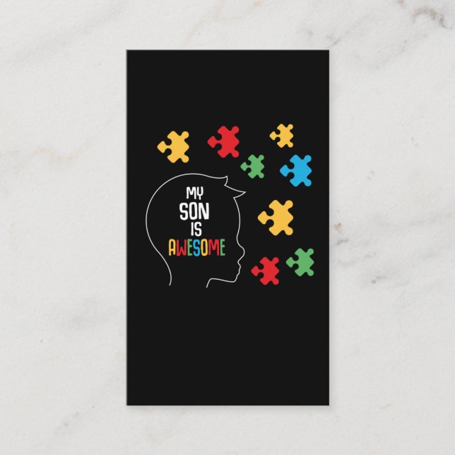 Tarjeta De Visita Autismo Sensibilización Niños Alegría Autista Hijo (Anverso)