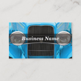 Tarjeta De Visita Auto anticuario azul claro