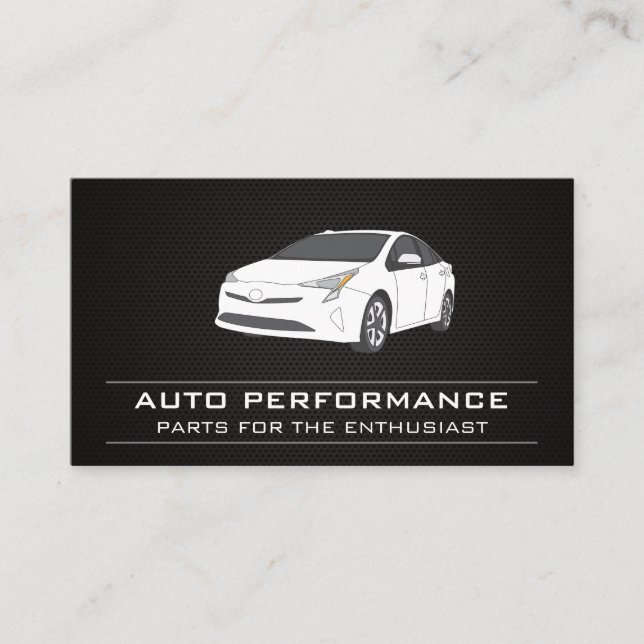 Tarjeta De Visita Auto auto blanco | Fibra de carbono (Anverso)