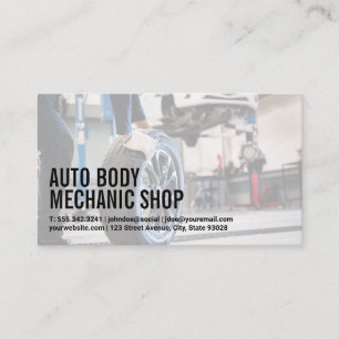 Tarjeta De Visita Auto Body Shop   Colocación mecánica de neumáticos