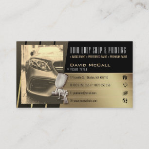 Tarjeta De Visita Auto Body Shop & Painting   Dibujante