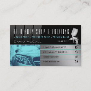 Tarjeta De Visita Auto Body Shop & Painting   Dibujante