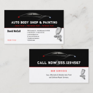 Tarjeta De Visita Auto Body Shop & Painting   Dibujante de pintura