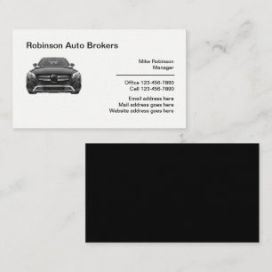 Tarjeta De Visita Auto Broker Professional Automotive