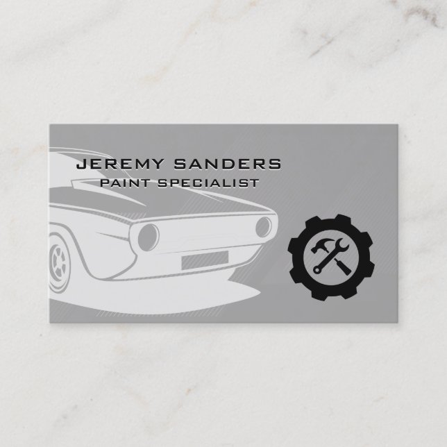 Tarjeta De Visita Auto clásico | Servicio de pintura automática | Te (Anverso)