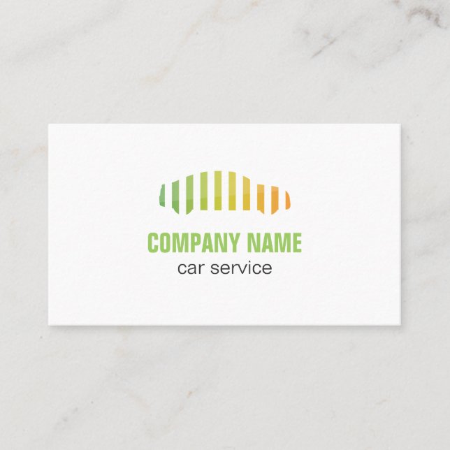Tarjeta de visita auto del logotipo del servicio (Anverso)