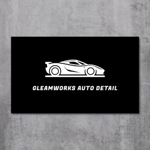 Tarjeta De Visita Auto Detail Car Wash Moderno Coche Silhouette Blac