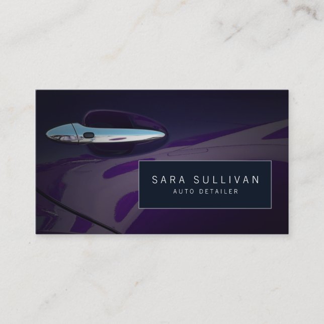 Tarjeta De Visita Auto Detailer Automotive Services Elegant ShinyCar (Anverso)
