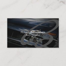 Tarjeta De Visita Auto Detailer Monogram Black Car Automotive
