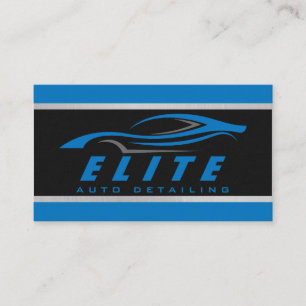 Tarjeta De Visita Auto Detailing Auto Spa Moderno Black Blue Car