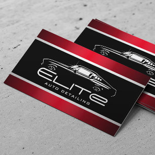 Tarjeta De Visita Auto Detailing Auto Spa Musc Car Red Metalizado