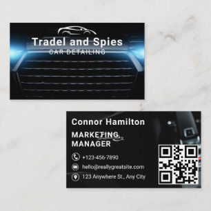 Tarjeta De Visita Auto Detailing Automotive Professional QR Code