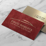 Tarjeta De Visita Auto Detailing Automovil Reparación Red & Gold<br><div class="desc">Auto Detailing Automotivo Reparación de Coches Red Velvet & Gold Tarjetas de Negocios.</div>
