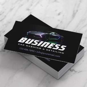Tarjeta De Visita Auto Detailing Black Car Wash