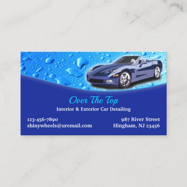 Tarjeta De Visita Auto Detailing Business Card Template (Anverso)