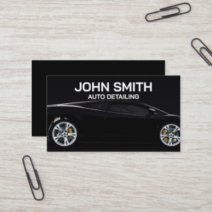Tarjeta De Visita Auto Detailing Car Wash Automotive Black