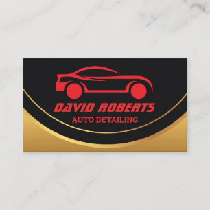 Tarjeta De Visita Auto Detailing Car Wash Automotive Black & Red
