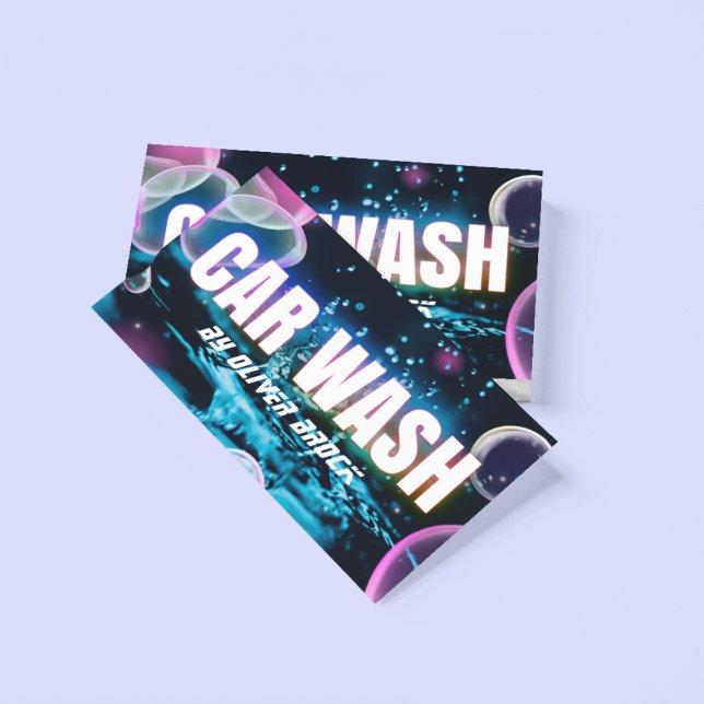 Tarjeta De Visita Auto Detailing Car Wash Automotive Neon (Subido por el creador)