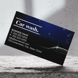 Tarjeta De Visita Auto Detailing Car Wash Elegant Dark