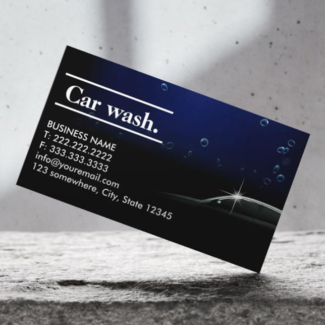 Tarjeta De Visita Auto Detailing Car Wash Elegant Dark (Subido por el creador)