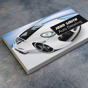 Tarjeta De Visita Auto Detailing Car Wash Moderno