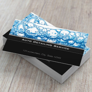 Tarjeta De Visita Auto Detailing Car Wash Stylish Dark