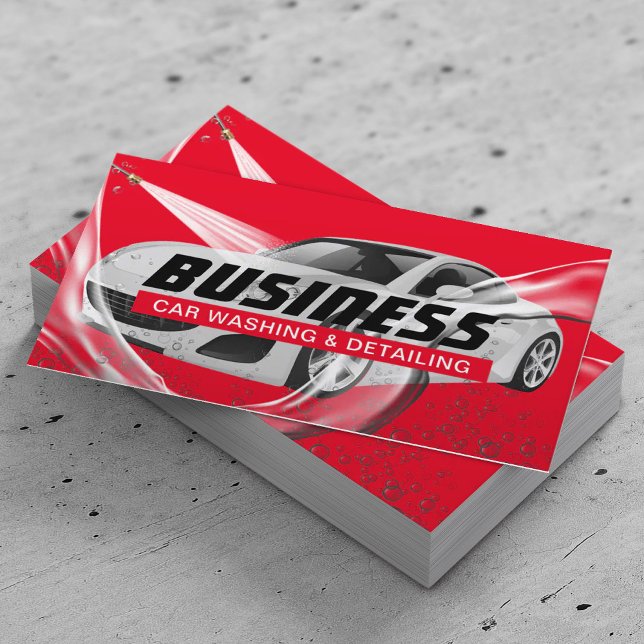 Tarjeta De Visita Auto Detailing & Car WashRed Automotive (Subido por el creador)